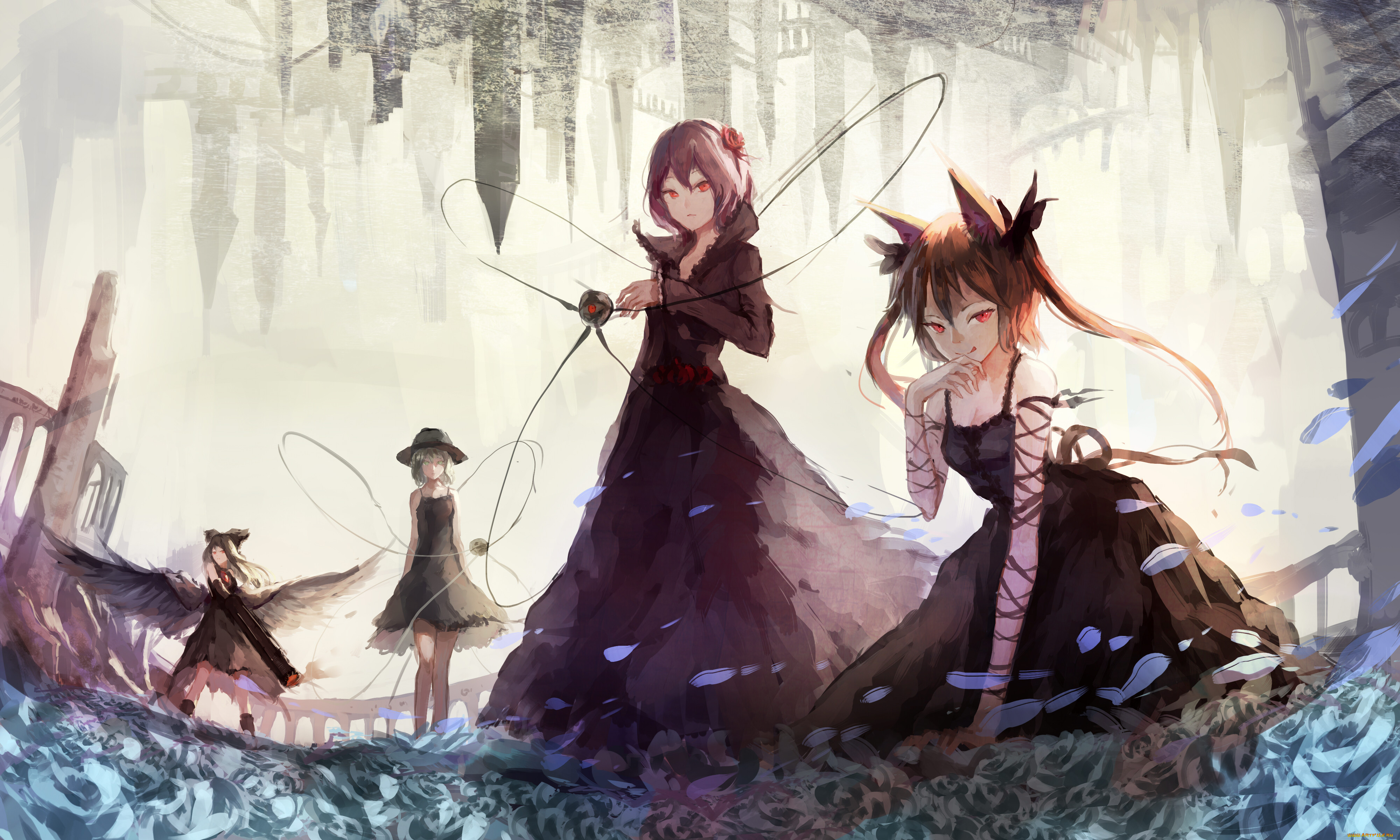 , touhou, , sishenfan, reiuji, utsuho, komeiji, satori, koishi, kaenbyou, rin, 